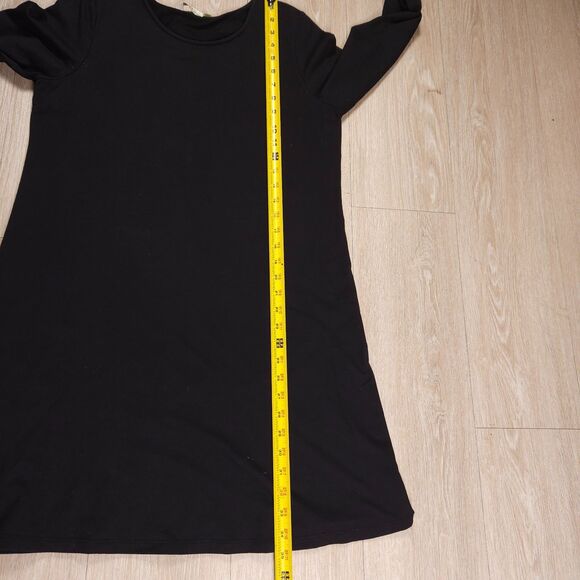 Chalet et Ceci Tunic Dress Women's Medium Black Long Sleeve Zip Abstract Casual - Picture 9 of 12